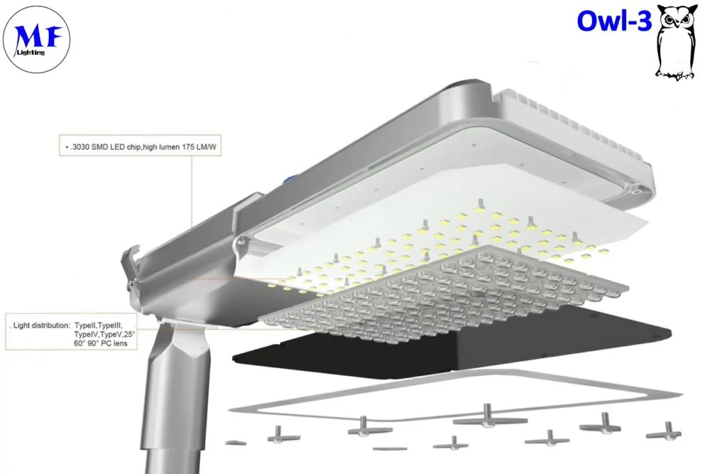 LED-straatverlichting met ondersteuning Smart Control 100W 0-10V Dim Die Casting Aluminium Waterdicht IP65 175lm/W 12
