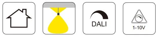 Dali Dimmable LED Hanglamp LED Panel Light Hanging Commercial Residential High End Class Anti Glare 4FT 5FT 50W 60W 1