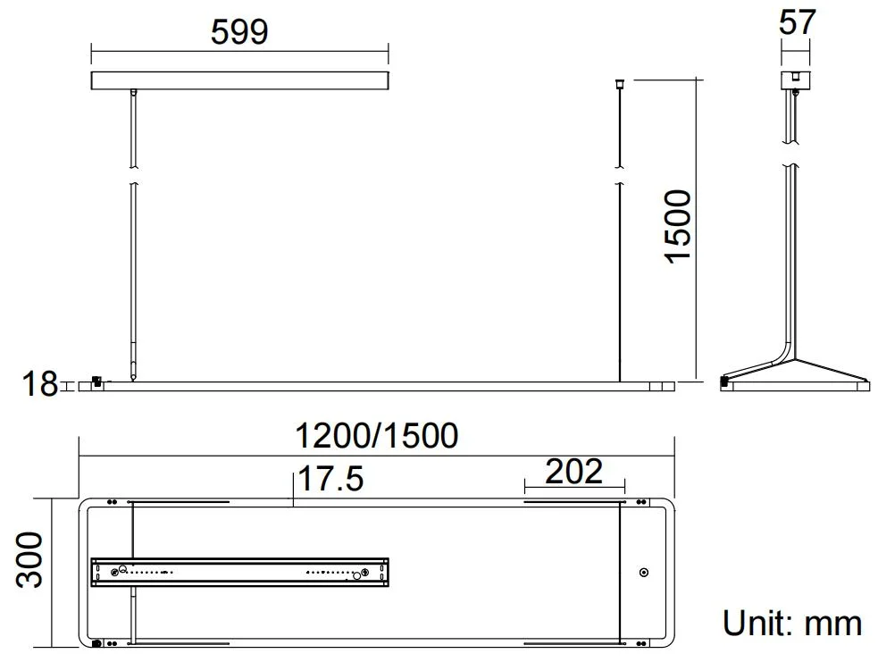 Dali Dimmable LED Hanglamp LED Panel Light Hanging Commercial Residential High End Class Anti Glare 4FT 5FT 50W 60W 9