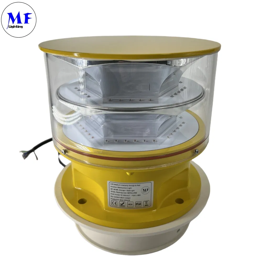 LED Luchtvaart Obstakelverlichting Fotocel Spuitgieten IP66 Telecommunicatie Geel Gas Olie Offshore Platform 2