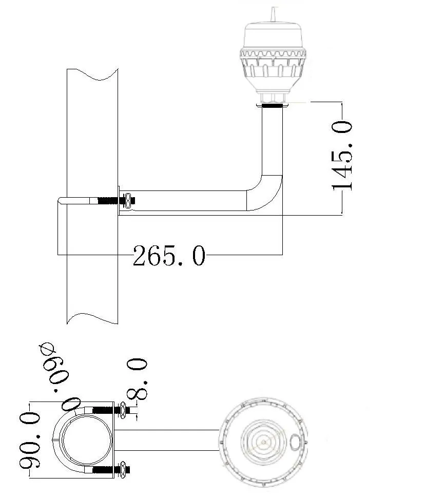 LED luchtvaartobstructielamp IP66 waterdicht Rood-wit Dubbelkop Ingebouwde fotocel Vliegtuigobstructiewaarschuwingslicht LED lage intensiteit 7