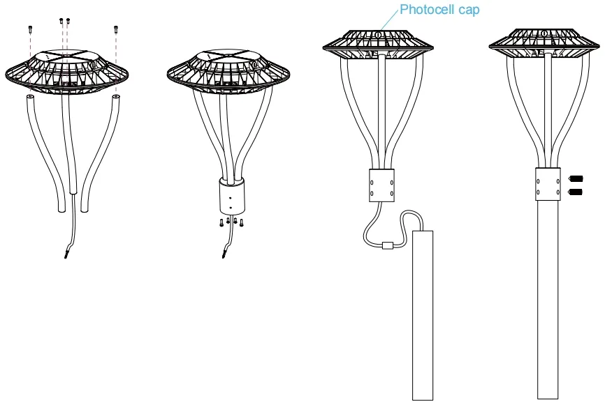 LED Tuinlamp Verstelbaar Anti-Vocht IP65 150W Waterdicht 140lm/W Zwart Sprookjes Gazon Erf Paal Top 9