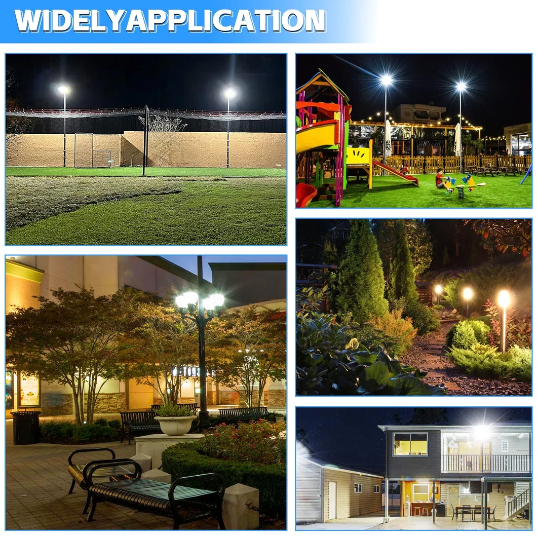 LED Tuinlicht Afstembaar Schokvast IP65 48/64/80W Waterdicht 130lm/W Lantern Zwart en wit Gras 2