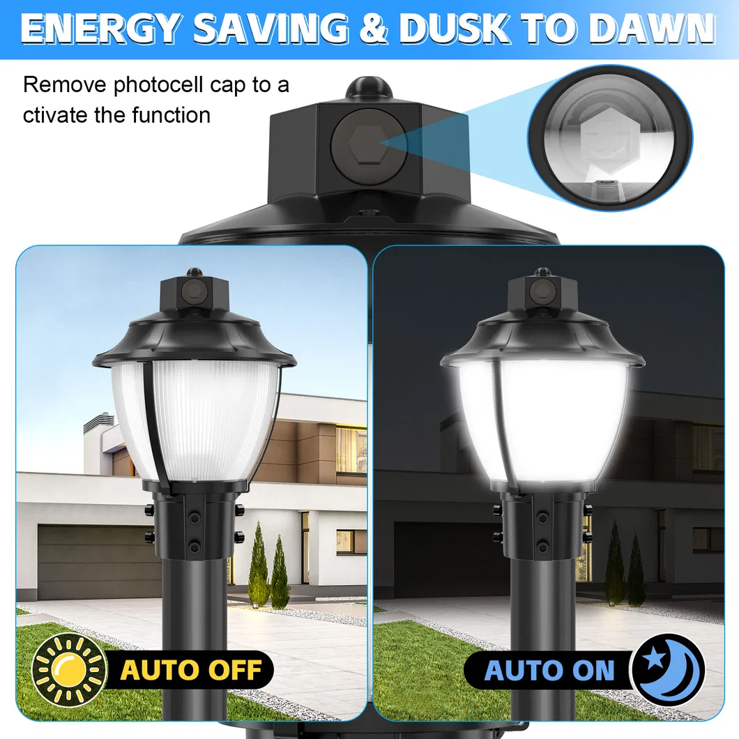LED Tuinlicht Afstembaar Schokvast IP65 48/64/80W Waterdicht 130lm/W Lantern Zwart en wit Gras 3