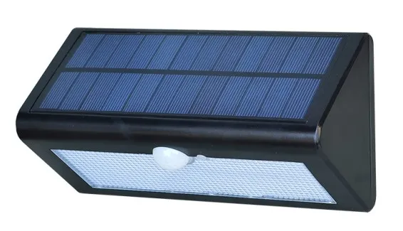 LED Solar Wandlamp Modern Nieuw Slim Eenvoudig Lithium Batterij Monokristallijn Zwart Zonne-energie IP66 Waterdicht Gegoten 0