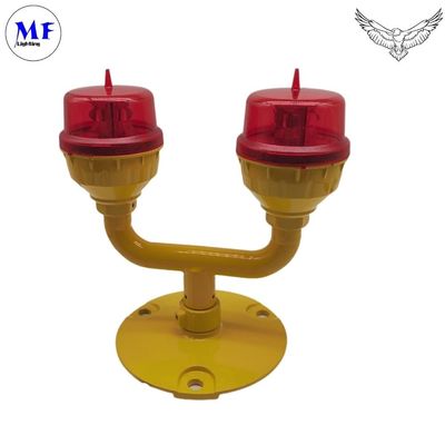 Main-Standby Adjustable Wide Voltage Input UV-Resistant Polycarbonate IP66 Low-Intensity Dual-Lamp Aviation Obstacle Obstruction Light For Bridge