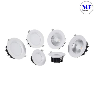 Aluminum High Power 5W/7W/10W/12W/15W/20W/25W/30W/35W/40W/45W/50W Dimming CCT Adjustable Dimmable Smart Recessed Indoor Downlight Spot IP40 Hotel LED Down Light