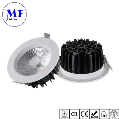 50W High Power COB LED Downlight Recessed 100LM/W Dimmable IP40 Indoor CCT Adjustable Anti Glare Ceiling Down Light For Commercial Lighting