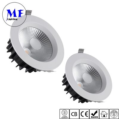 50W High Power COB LED Downlight Recessed 100LM/W Dimmable IP40 Indoor CCT Adjustable Anti Glare Ceiling Down Light For Commercial Lighting