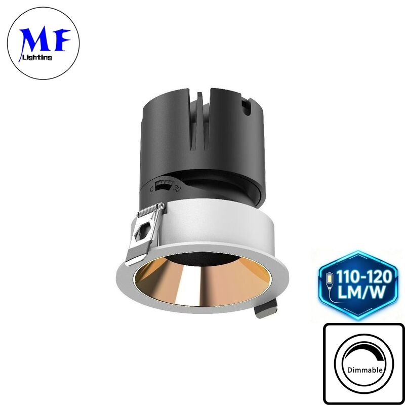 110-120LM/W High Lumen LED Down Light Anti-glare Triac Dali TUYA Dimmable Optical Lens Design for Bathroom Industrial Retail Commercial Spaces