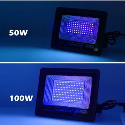 Hoog efficiënt Instant-on IP66 Waterdicht 395nm Veilig Entertainment UVA 100W Ultra-dun verstelbaar LED UV feestlicht voor multi-scenario industriële bevriezing