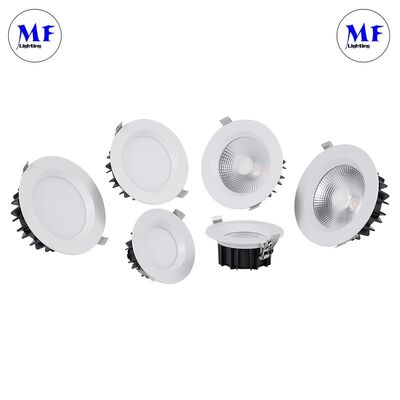 SMD Inbouw 120° Brede Bundel PC Melkachtige Diffuser Anti-Verblinding UGR<19 Dimbaar Gietaluminium Binnen Commerciële LED Spot LED Downlight