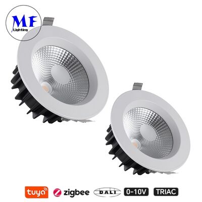 35W 100lm/W LED Spot Down Light Anti-Glare CCT Verstelbaar CRI90 Triac /0-10V/Dali-2/Tuya Zigbee Dimmable Beam Angle 60° Ingebroken COB voor commerciële en woonruimten