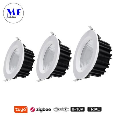 7W 100lm/W LED Spot Down Light CCT Verstelbaar CRI90 Triac /0-10V/Dali-2/Tuya Zigbee Dimmable Beam Angle 60° Recessed Anti-Glare COB voor commerciële en woonruimten