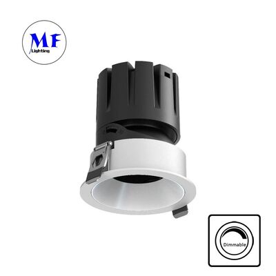 Anti-Glare COB LED Spot Downlight Optische lens, 15-55° straalhoek, 0-30° verstelbare verlichting,110Vac 5CCT DIP & 200-240VAC Dimmable Spotlight